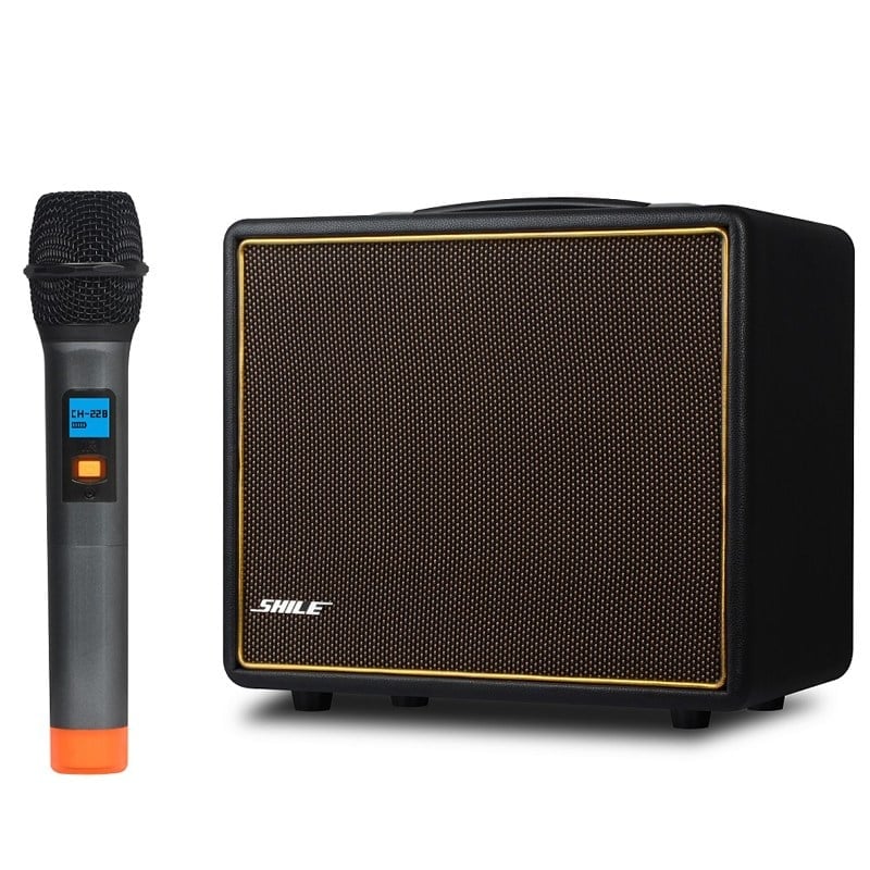 SHILE GT-8 EL MİKROFONLU KUMANDALI USB+SD+BT+FM TAŞINABİLİR HOPARLÖR