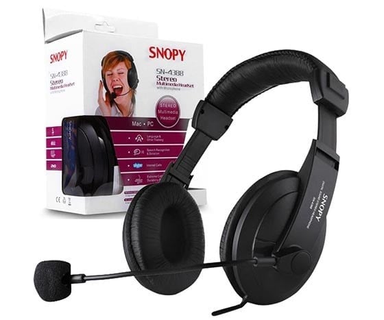 SNOPY SN-4388 DERİ PROFESYONEL MİKROFONLU KULAKLIK