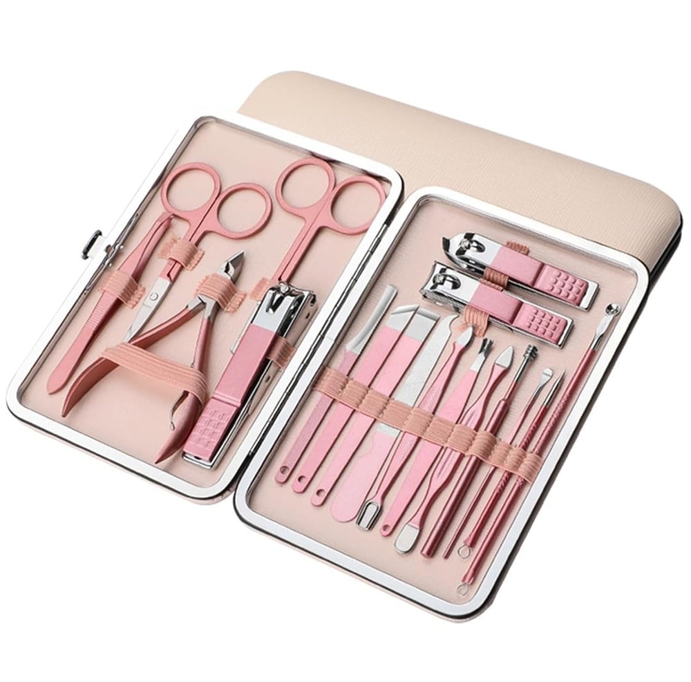 SUNUP SN-27097 PASLANMAZ ÇELİK 18IN1 PROFESYONEL MANİKÜR TIRNAK BAKIM SETİ