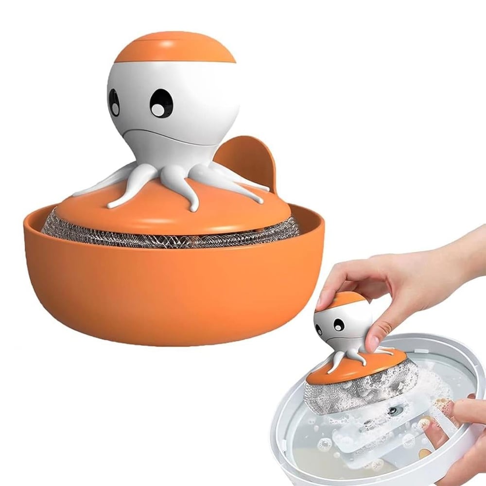 Sunup SN-25312 Ahtapot Şekilli Sabun Hazneli Bulaşık Teli Tutucu