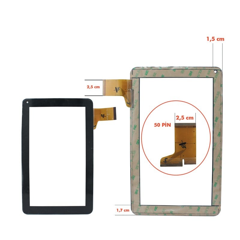 TABLET DOKUNMATİK EKRAN (MF-0358-090F-3)  9 '' SİYAH PIRANHA ICE TAB