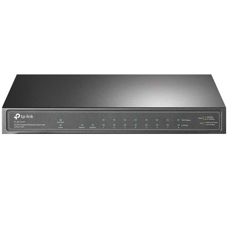 TP-LINK TL-SG1210P 8 PORT GIGABIT + RJ45 GIGABIT UPLINK + 1 GB SFP POE SWITCH