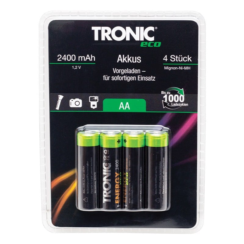 TRONIC ECO 2400 MAH ŞARJLI AA KALEM PİL 4'LÜ PAKET