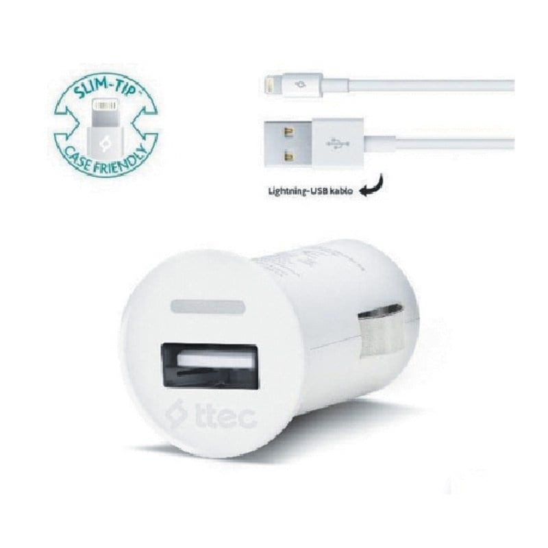 TTEC COMPACT IPHONE 5 ARAÇ ŞARJ ALETİ (1 AMPER)(2CKC752B)