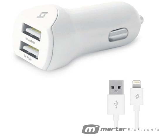 TTEC SPEEDCHARGER DUO IPHONE 5*SAMSUNG ARAÇ ŞARJ ALETİ (3.1 AMPER)(2CKS02)