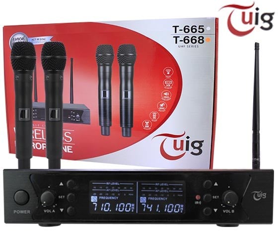 TUIG T-668 2 EL 2 KANAL KABLOSUZ UHF TELSİZ MİKROFON
