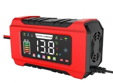 UCOMEN UC-C121501A 12V15A/24V8A KIRMIZI LIFEPO4 - KURŞUN ASİT DİJİTAL EKRAN AKÜ ŞARJ CİHAZI