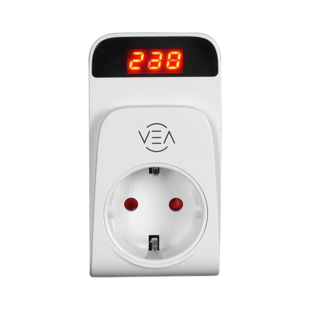 VEA VE-25530 15A 3520W TEKLİ DİJİTAL GÖSTERGELİ AKIM KORUMALI PRİZ AŞIRI YÜKSEK GERİLİM
