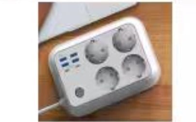VEA VE-29436 10 AMPER 2500 WATT 4 USB'Lİ 2 TYPE-C'Lİ 2 METRE KABLOLU ÇOCUK KORUMALI GRUP PRİZ
