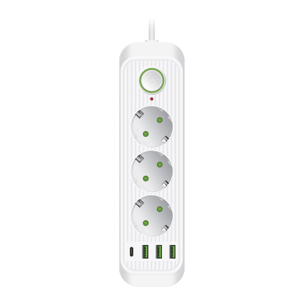 VEA VE-F63UW 3'LÜ 3 USB'Lİ ANAHTARLI 1.5 METRE BEYAZ GRUP PRİZ