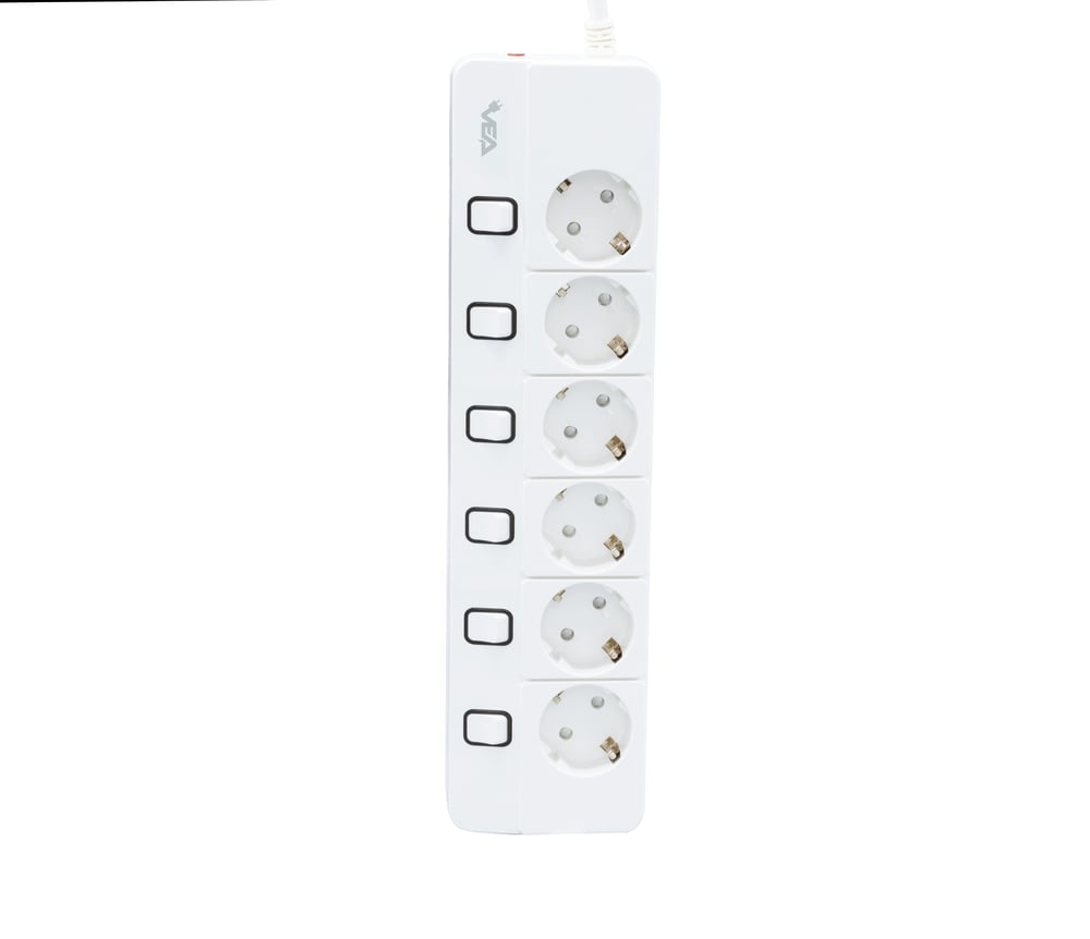 VEA VE-XMAN106 6'LI AYRI ANAHTARLI 1.5 METRE GRUP PRİZ