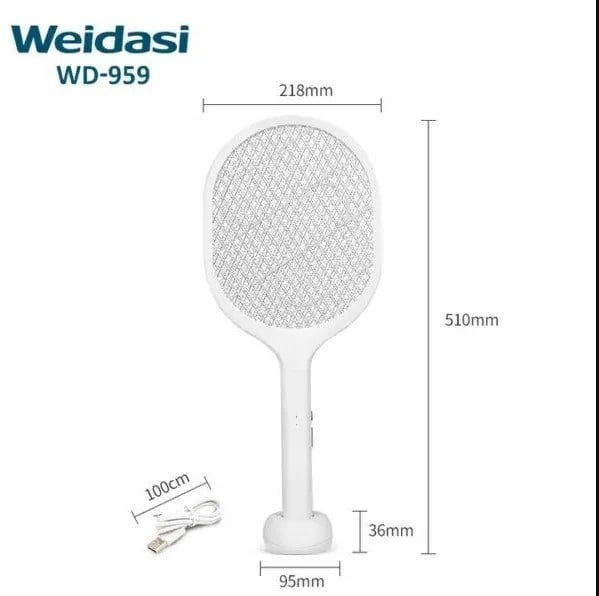 WEIDASI WD-959 2'Sİ 1 ARADA ŞARJLI 51*22CM 1200MAH MOR IŞIKLI RAKET SİNEK ÖLDÜRÜCÜ