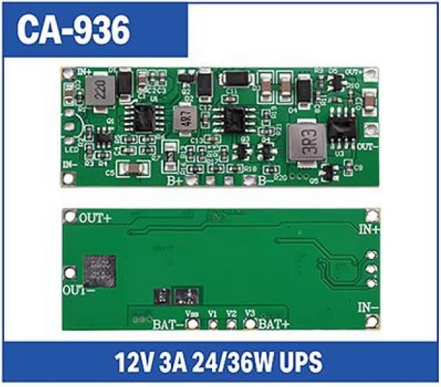 WEKO CA-936 UNIVERSAL KESİNTİSİZ GÜÇ KAYNAĞI MODÜLÜ 12V 3A - 24W/36W YÜKSELTİCİ KONVERTÖR
