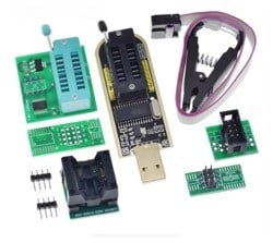 WEKO CH341A USB BIOS PROGRAMLAYICI + MANDALLI TEST KLİPS + 1.8V ADAPTÖR EEPROM FLASH PROGRAMLAMA SET