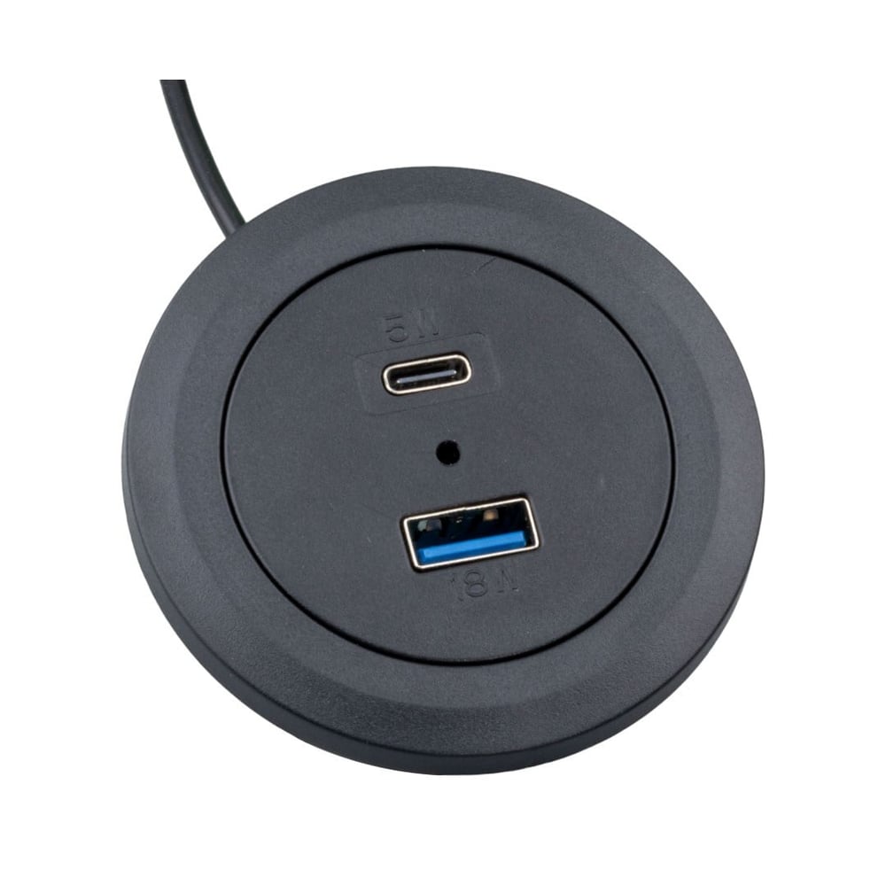 WEKO GÖMÜLÜ MASAÜSTÜ 5.5*2.1MM GİRİŞ / USB 18W TYPE C 5W ÇIKIŞ MOBİLYA ŞARJ CİHAZI MBLY-25467