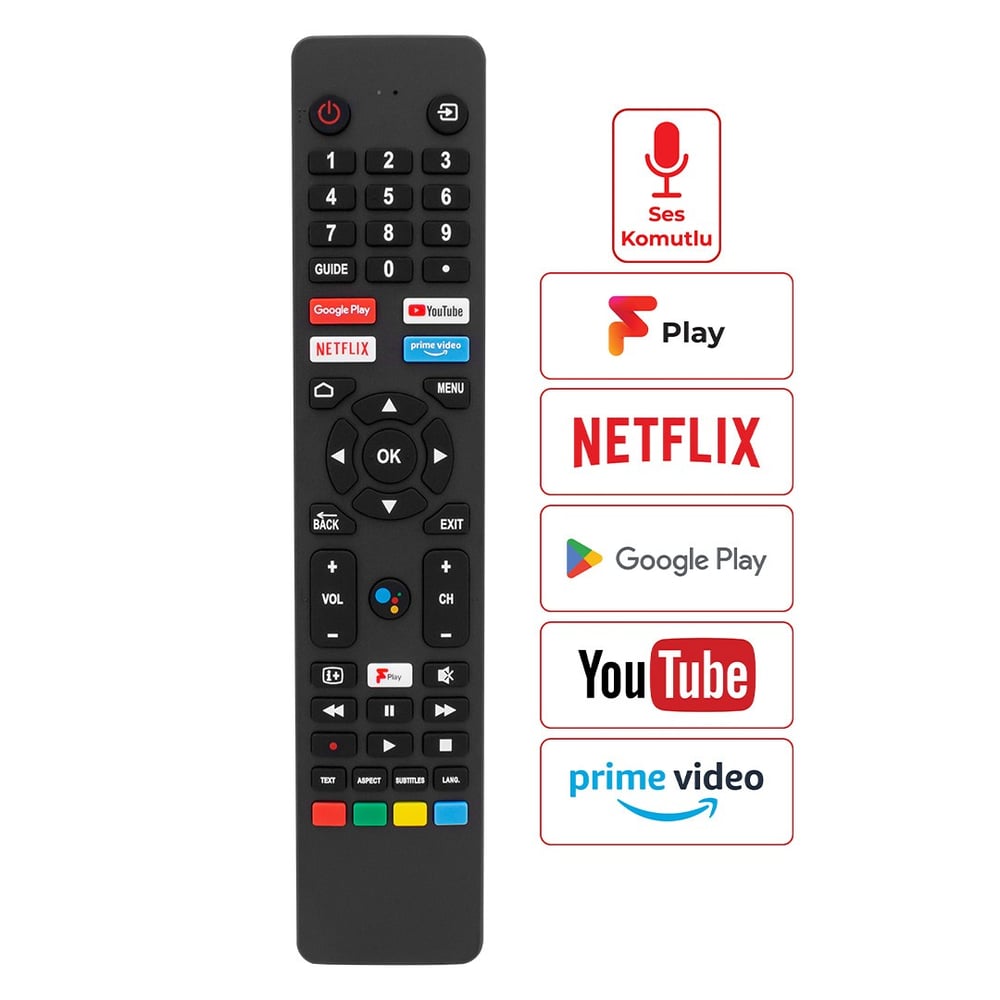 WEKO KL JVC RM-C3250 NETFLIX-PRIME VIDEO-GOOGLE PLAY-YOUTUBE TUŞLU SES KOMUTLU LCD LED TV KUMANDA