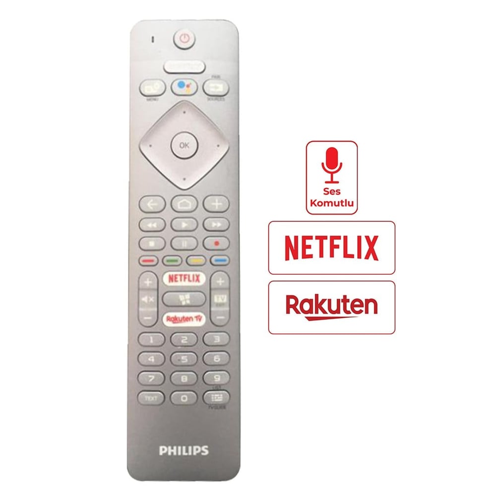 WEKO KL PHILIPS RC4154403/ 01R(HPH238) NETFLIX-RAKUTEN TV TUŞLU SES KOMUTLU YAZISIZ LCD LED TV KUMANDA