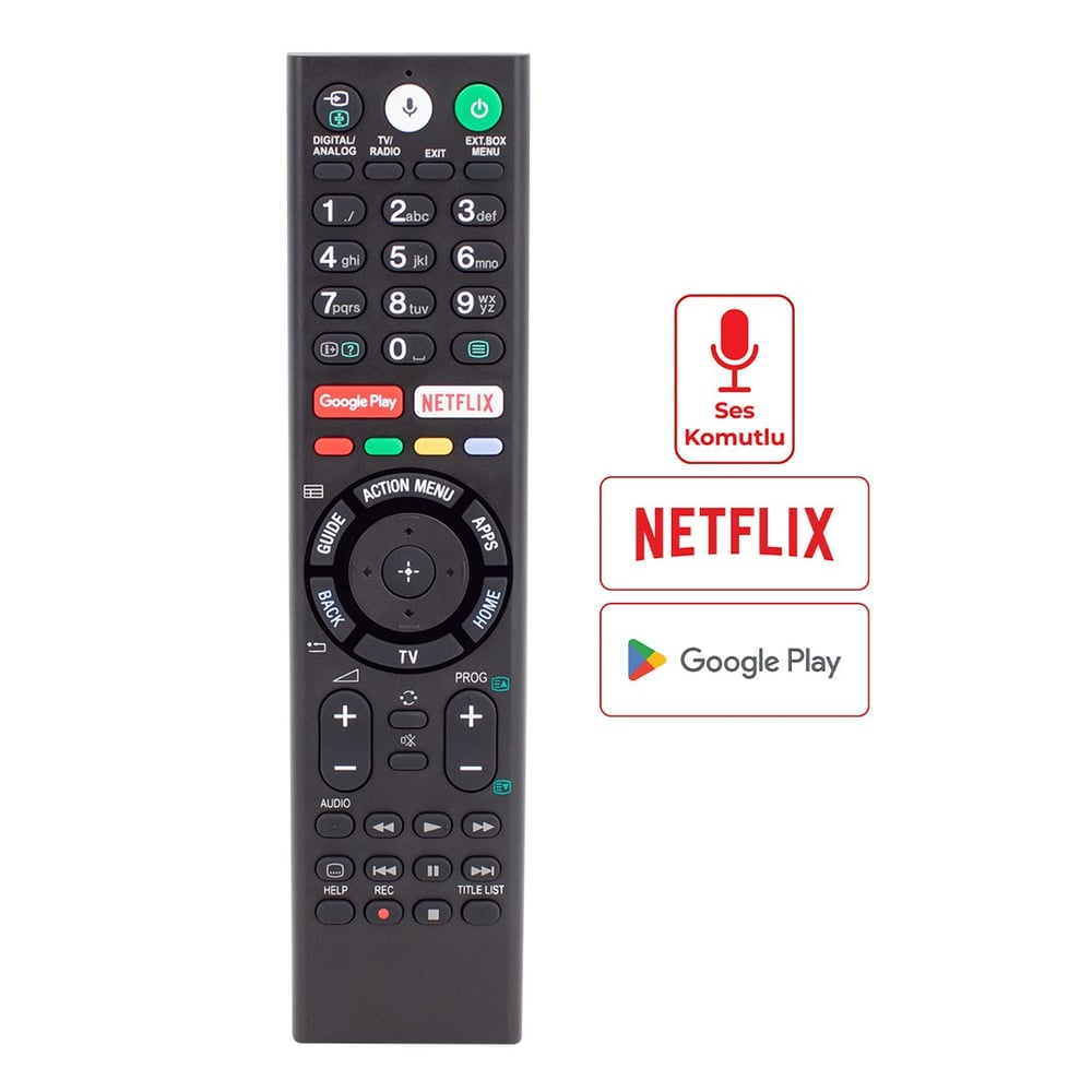 WEKO KL SONY KL RMF-TX310E NETFLIX-GOOGLE PLAY TUŞLU SES KOMUTLU LCD LED TV KUMANDA