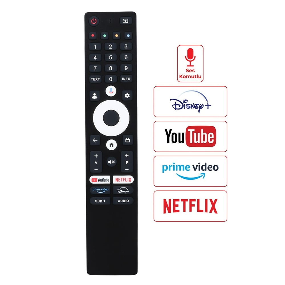 WEKO KL STRONG*PROFİLO*ONVO*SENNA GOOGLE TV  NETFLIX-YOUTUBE-PRIME VIDEO-DISNEY+ TUŞLU SES KOMUTLU LCD-LED TV KUMANDA