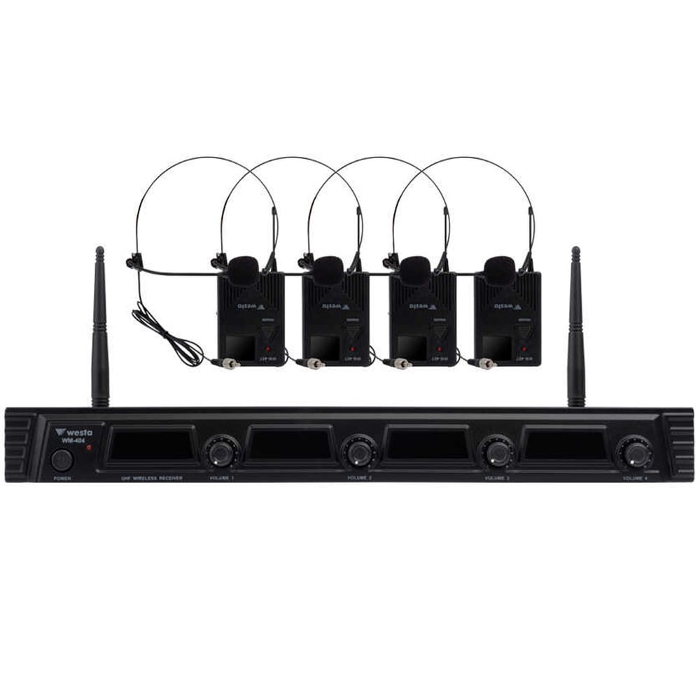 WESTA  WM-404T 4 KANAL 48 KANAL UHF YAKA (HEADSET) MİKROFON SETİ