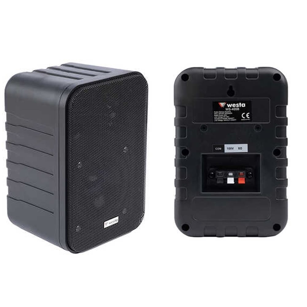 WESTA WS-405B 10 WATT 100 VOLT 4'' 8 OHM 2'Lİ TAKIM SÜTUN TİPİ HOPARLÖR (SİYAH)