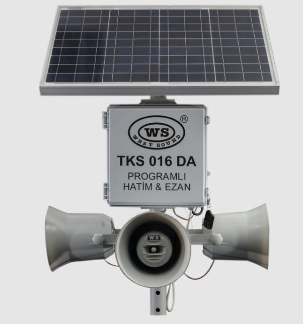 WESTSOUND TKS 016 DA 12V 2X40 WATT 4X HOP HATİM VE EZAN OKUMA CİHAZI SETİ -GÜNEŞ PANELLİ -(300 X300X770 MM)