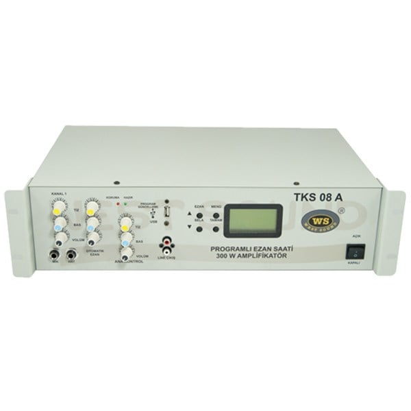 WESTSOUND TKS-08A 2X150W ANFİLİ PROGRAMLI EZAN*SELA SAATİ (81 İL İÇİN UYGUN*3 SES HOCA*19'')