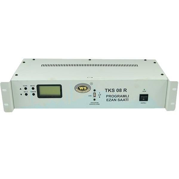 WESTSOUND TKS-08R V2 RACK TİPİ PROGRAMLI EZAN*SELA SAATİ (81 İL İÇİN UYGUN*3 FARKLI HOCA SES*19'')