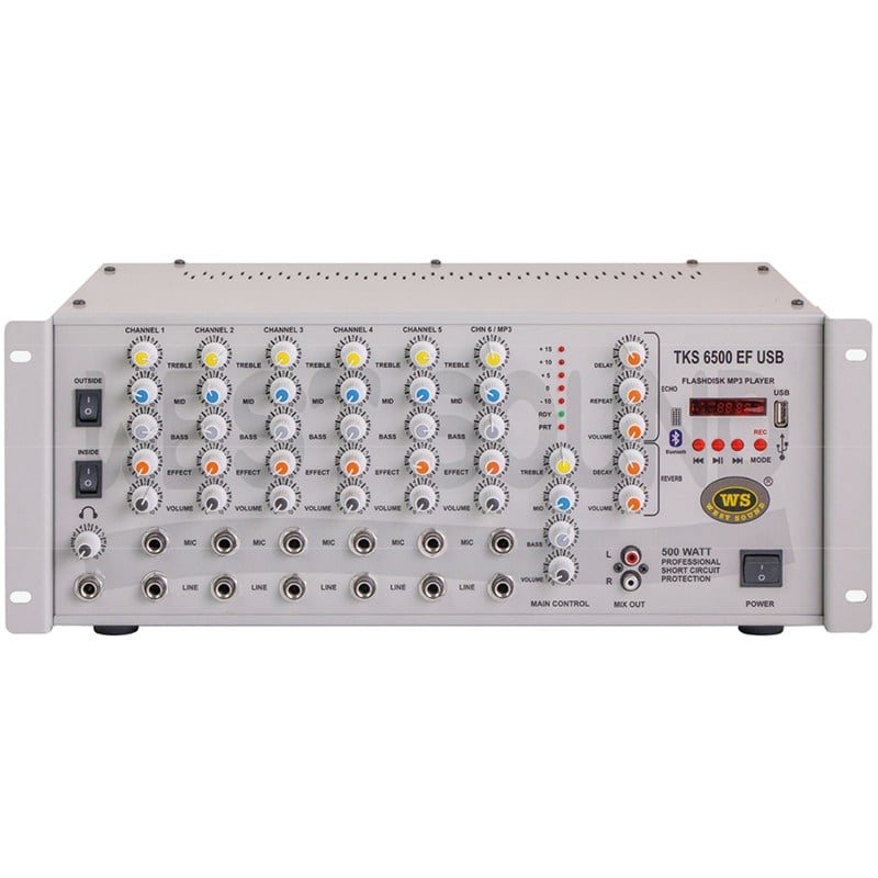 WESTSOUND TKS-6500EF 400 WATT USB/MP3/BLUETOOTH EFECT 6 KANAL MIXER ANFİ
