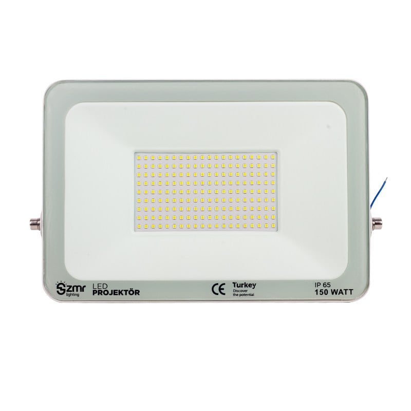 ZMR 150 WATT - 220 VOLT 6500K IP65 150* IŞIK AÇISI DRIVER'SIZ BEYAZ SLİM KASA LED PROJEKTÖR