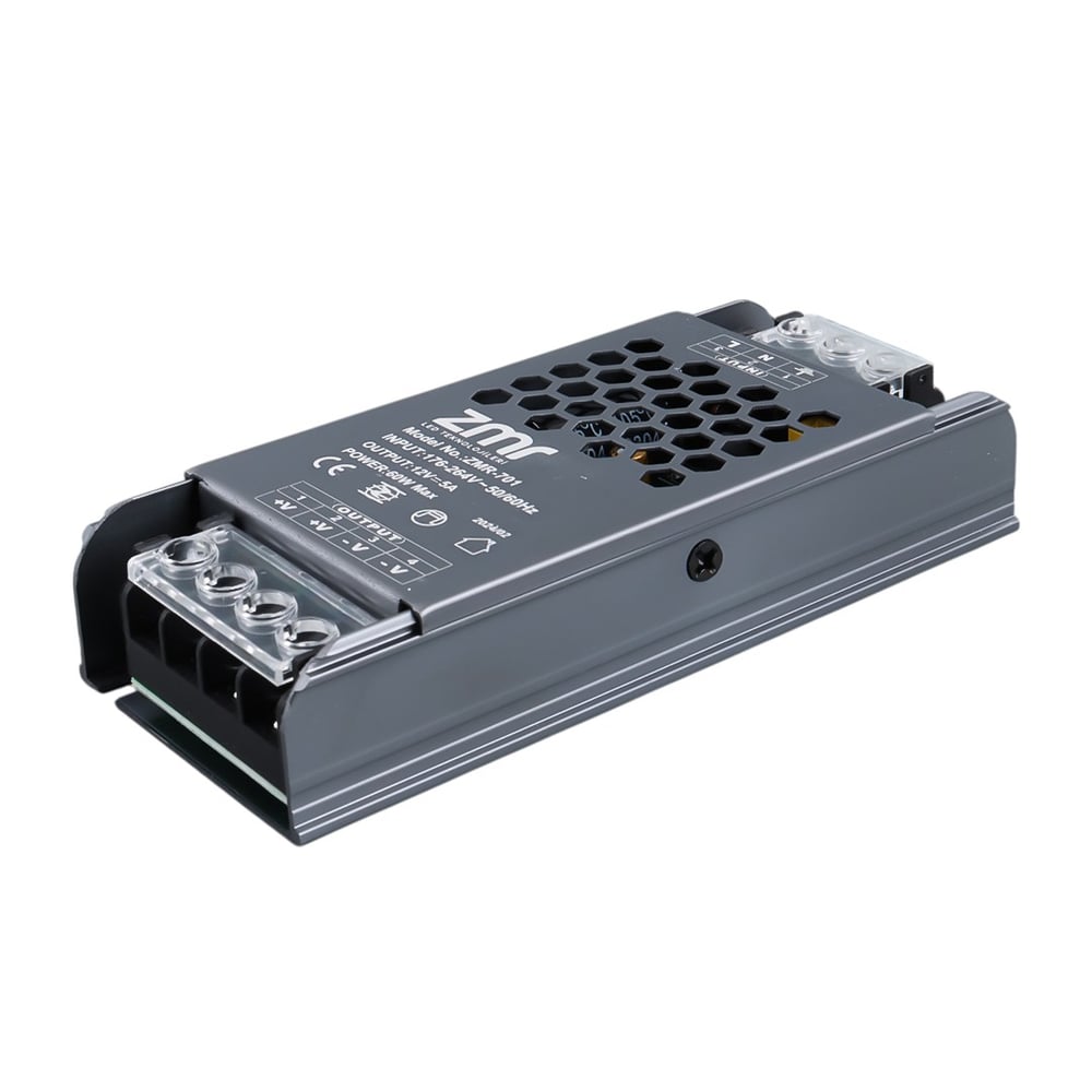 ZMR ZMR-701/B.00 12 VOLT 5 AMPER 60 WATT SLIM METAL KASA ADAPTÖR