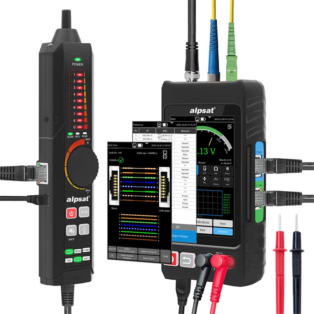 Alpsat Alpsat AS328 RJ45 - Fiber Optik Çok Fonksiyonlu Kablo Test Cihazı - Kablo Test Cihazı