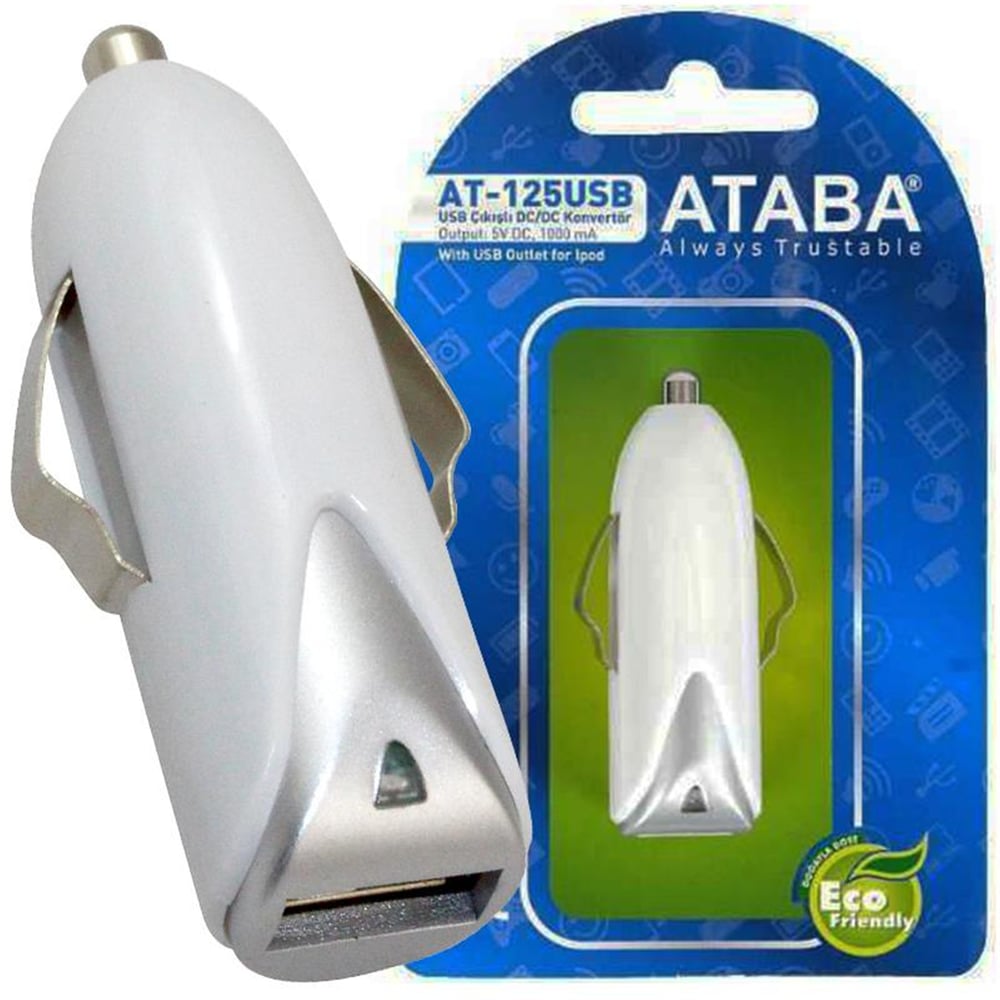 Ataba Ataba AT-125USB 12V Giriş 5V1000 mAH Çıkış Şarj Adaptörü - Oto Ses ve Görüntü Sistemleri
