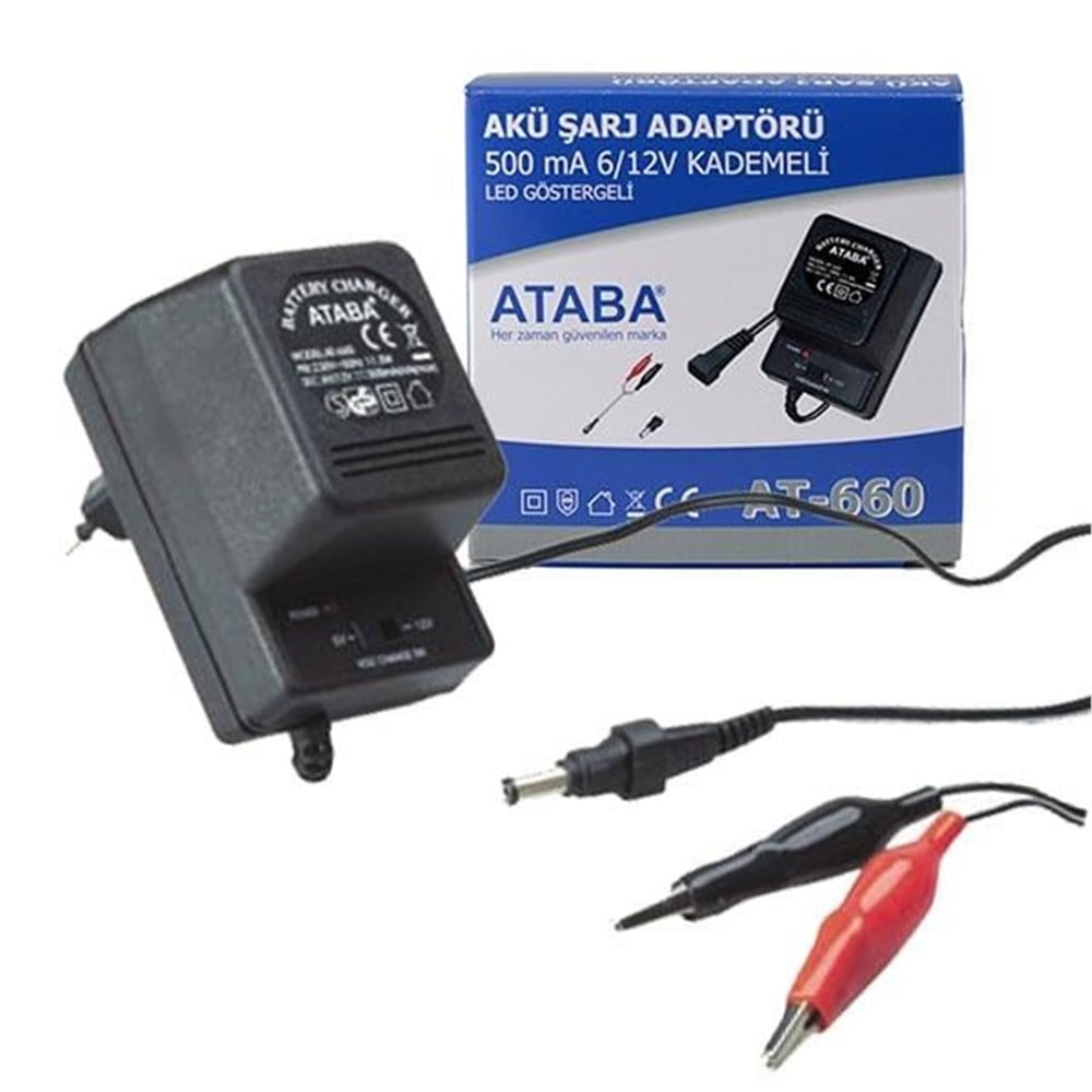 Ataba Ataba AT-660 6-12V Priz Tipi Akü Şarj Adaptörü - Akü Şarj Cihazları