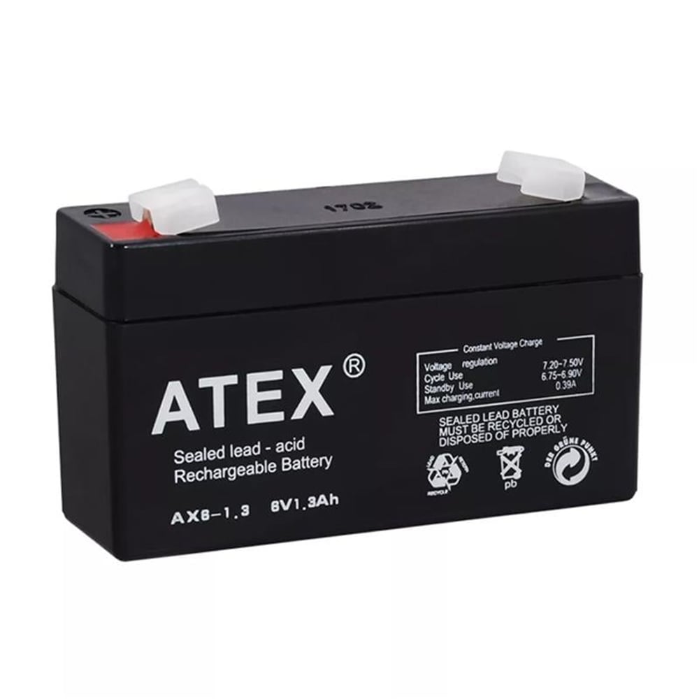 Atex Atex 6 Volt 1.3 AH Kuru Akü AX6-1.3 - Kuru Akü