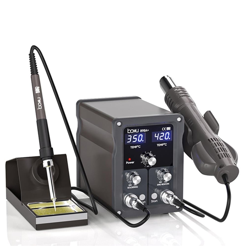Baku Baku BA-898A+ 550W Isı Ayarlı Üflemeli Dijital Havya İstasyonu Çift Led Ekranlı (Rapid Warming) - Isı Ayarlı Havya
