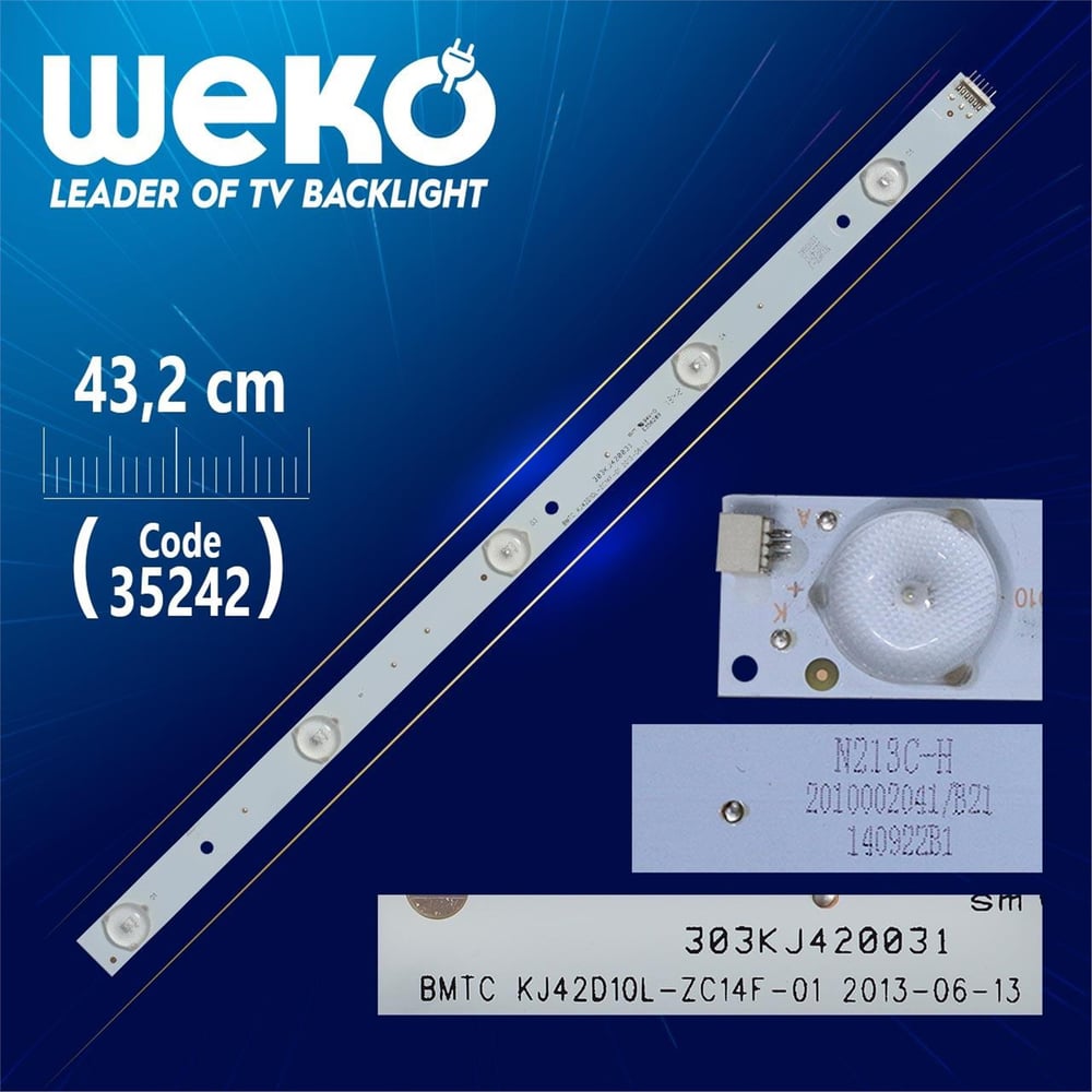 Weko BMTC KJ42D10L-ZC14F-01 - 303KJ420031 - (43.2 Cm) - 5 Ledli - (WK-463) Tv Led Bar - Tv Led Bar