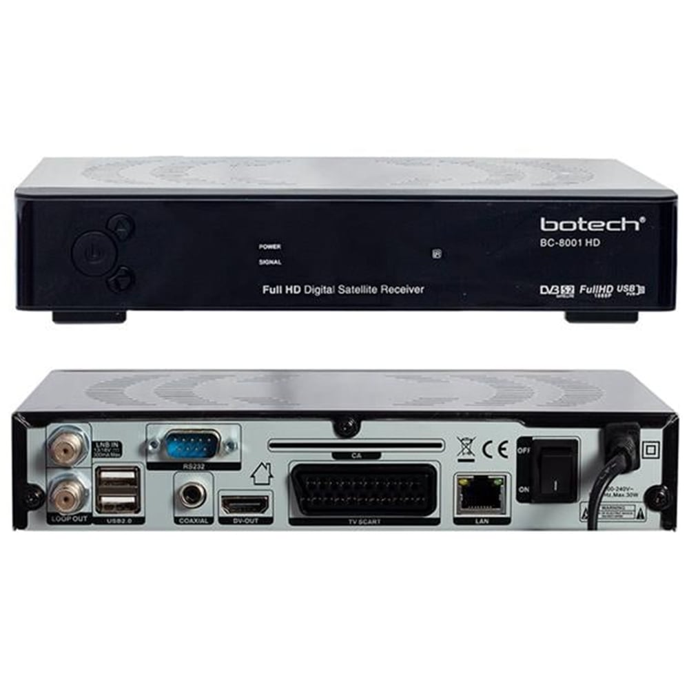 Botech Botech BC-8001 HD USB+CA Kart Girişli IP Tv Uydu Alıcısı Tkgs Li (Wifi-3G-Kart Girişli) - Botech Uydu Alıcısı