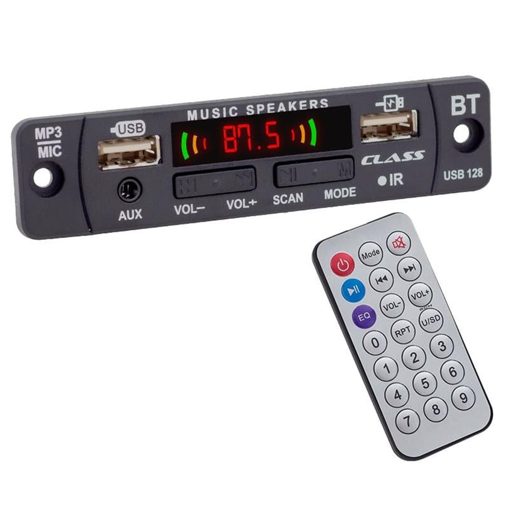 Class Class USB-128 USB - MIC - AUX - BLUETOOTH Kumandalı Çevirici Dijital Player Board - Oto Aksesuarları