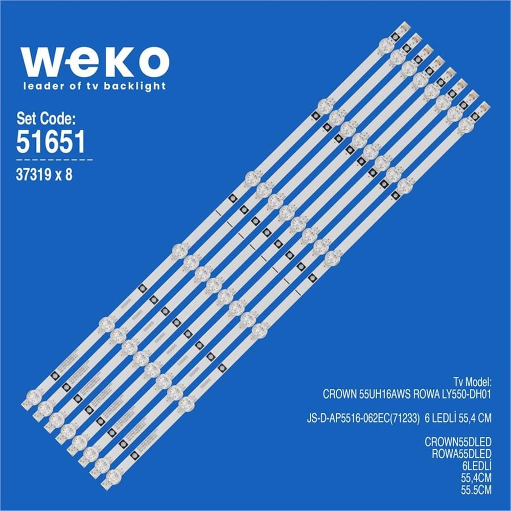 Weko Crown 55UH16AWS 55'' 8 Adet Tv Led Bar - Crown Led Bar