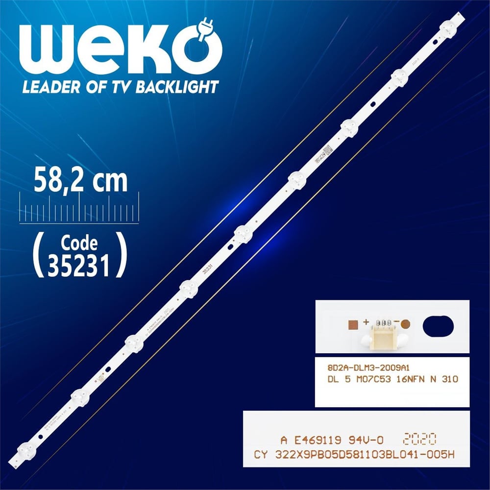 Weko CY 32 2X9 PB08D581103BL041-005H - 8D2A-DLM3-2009A1 58.2 Cm 9 Ledli - WK-899 Led Tv Bar - Tv Led Bar