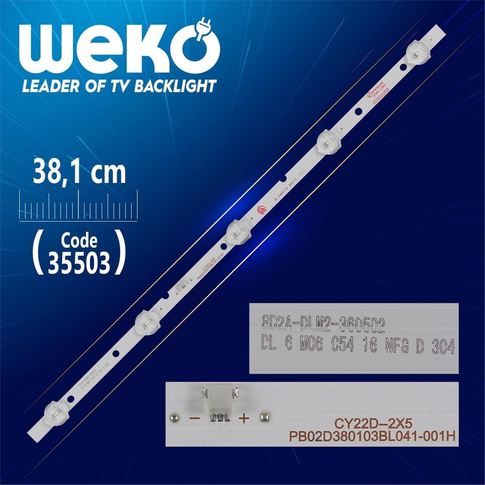 Weko CY22D - 2X5 PB02D380103BL041 - 001H - 8D2A-DLM2-360502 - 38.1 Cm 5 Ledli - (WK-1046) Tv Led Bar - Tv Led Bar