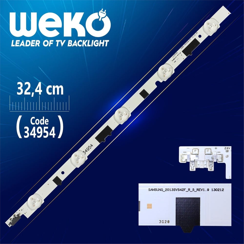 Weko D2GE-400SCB-R3 - 2013SVS40F R 5 REV1.9 - RİGHT - (BL) - 32.4 Cm 5 Ledli -  WK-063 Led Tv Bar - Tv Led Bar