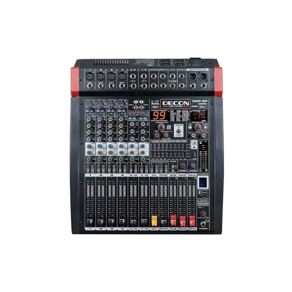 Decon Decon Dmp-8P 2*650W 9 Bant Grafik Ekolayzer 8 Kanal Power Mixer - Cami Anfisi