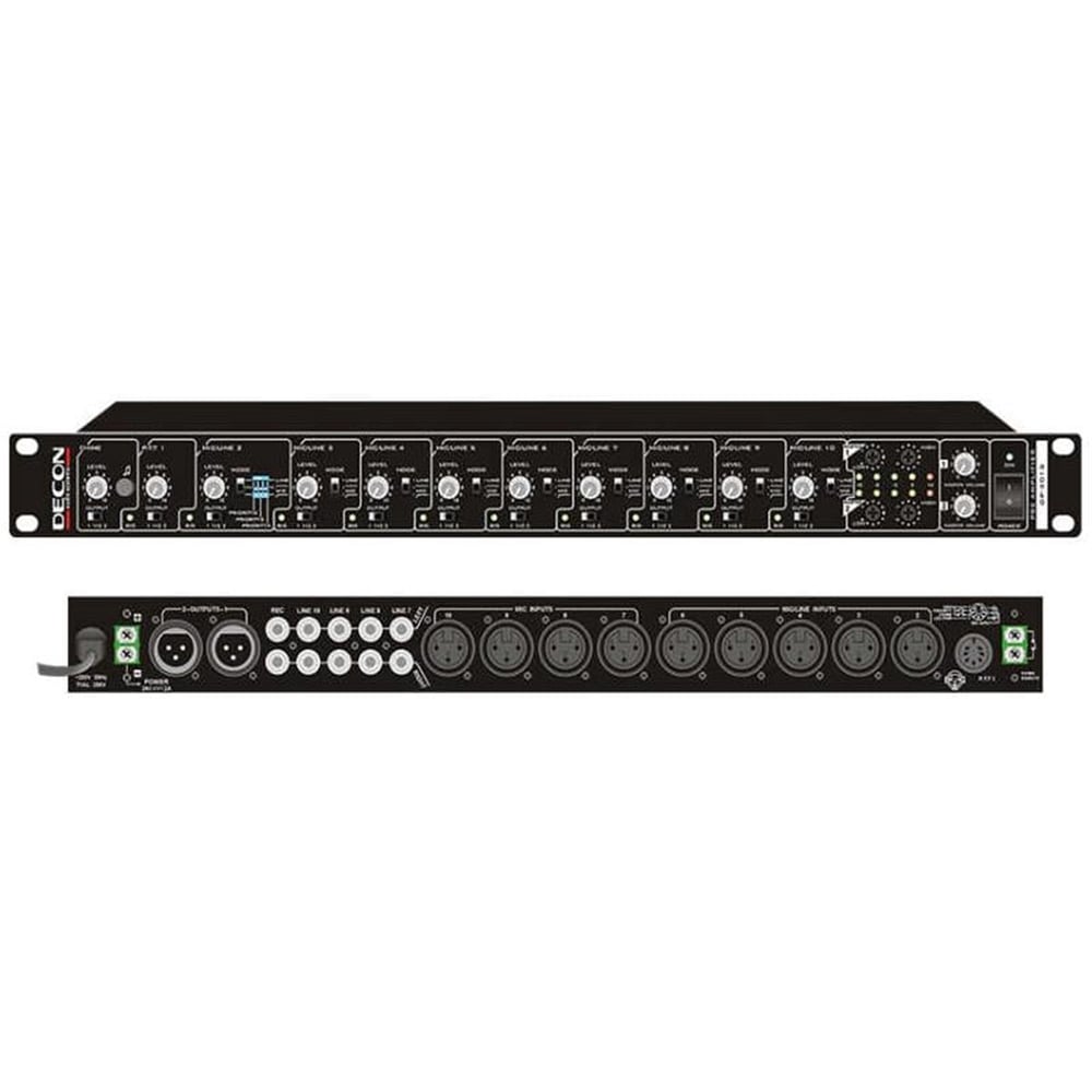 Decon Decon Dp-201S 10 Mıc 4 Aux Giriş 2 Çıkışlı 18 Kanal Mıxer Preamfi [Acil] - Kontrol Üniteleri