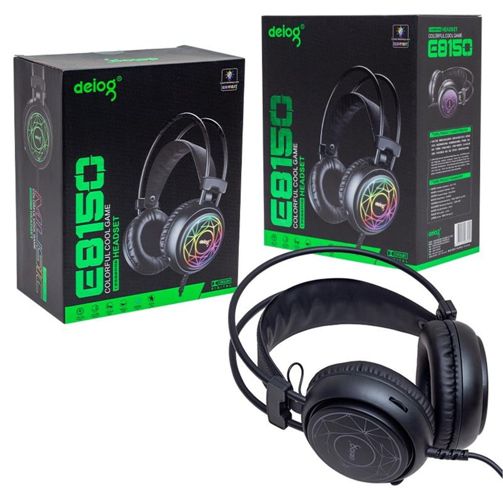 Deiog Deiog E-8150 RGB Işıklı Kablolu Gaming Oyuncu Kulaklık - Gaming Kulaklık