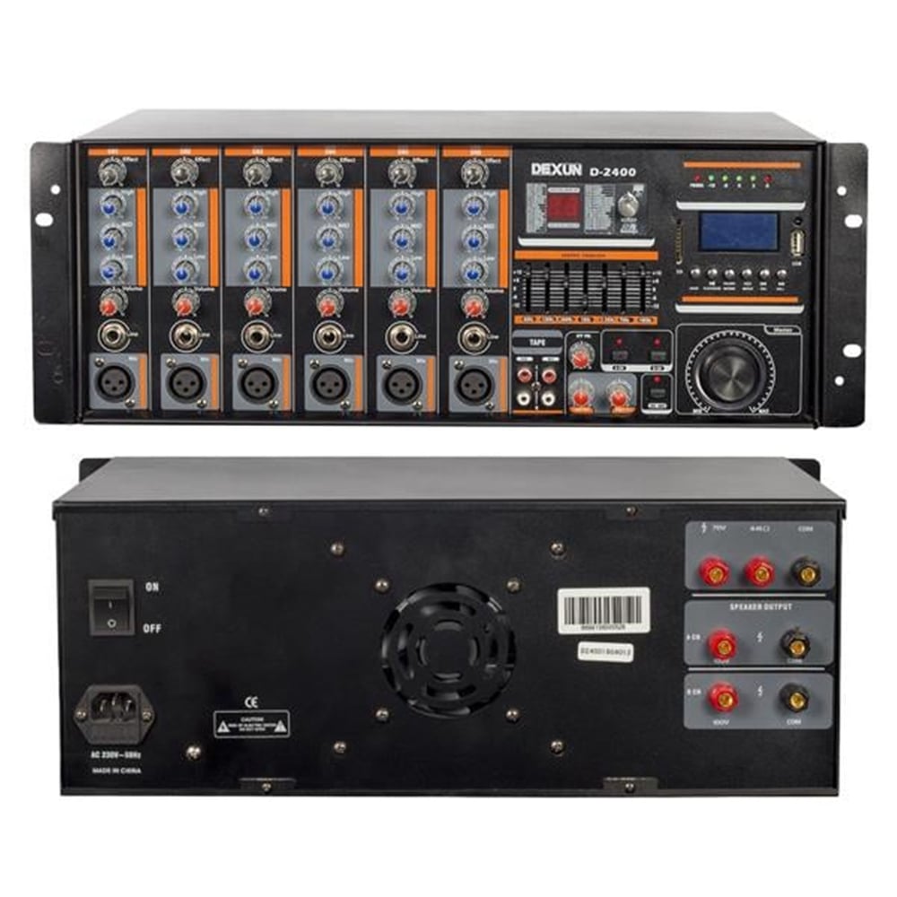 Dexun Dexun D-2400  400W Usb-SD 70-100V Mixer Anfi - Cami Anfisi - Cami Anfisi