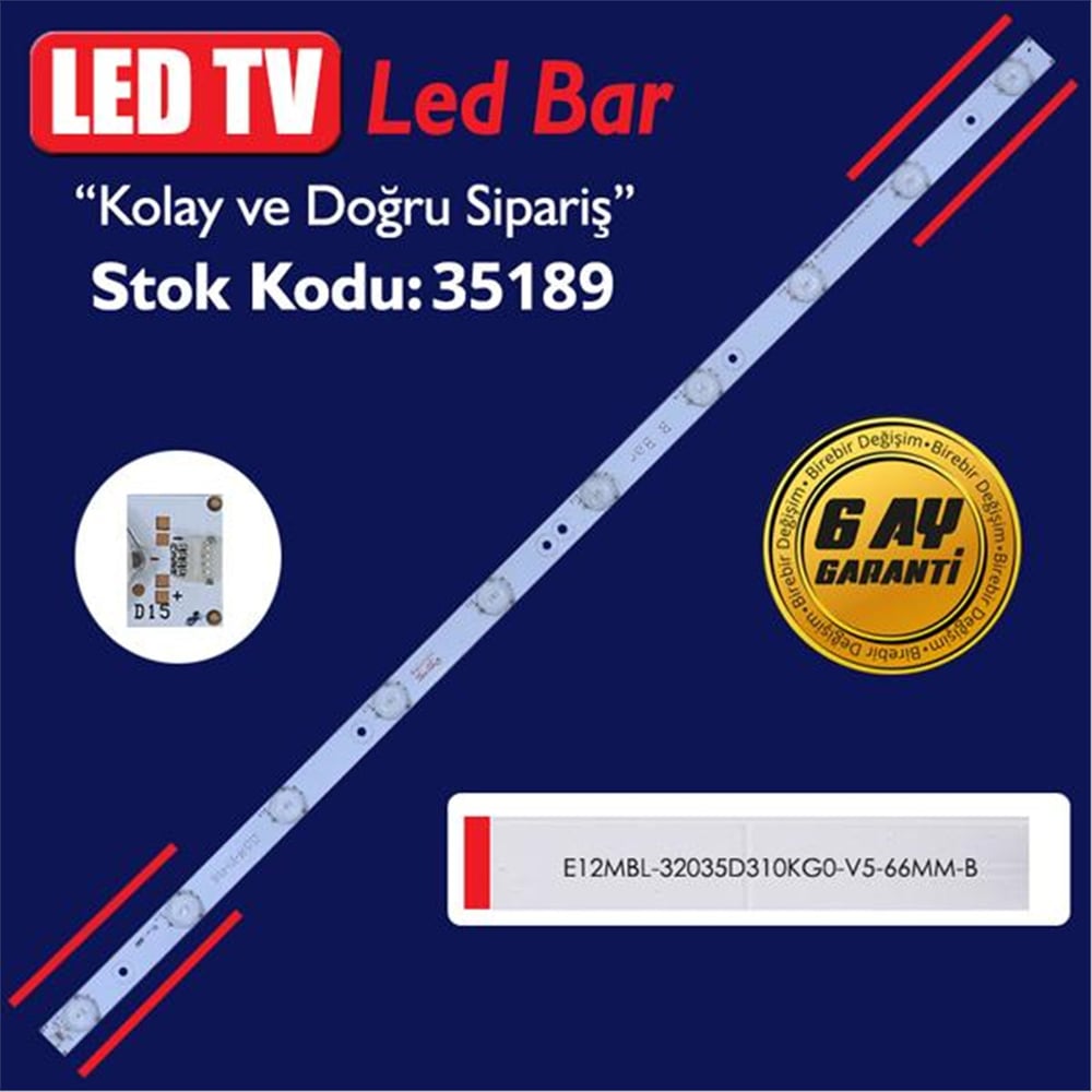 Weko E12MBL-32035D310KG0-V5-66MM-B BAR - 63.3 Cm 10 Ledli - WK-493 Led Tv Bar - Tv Led Bar