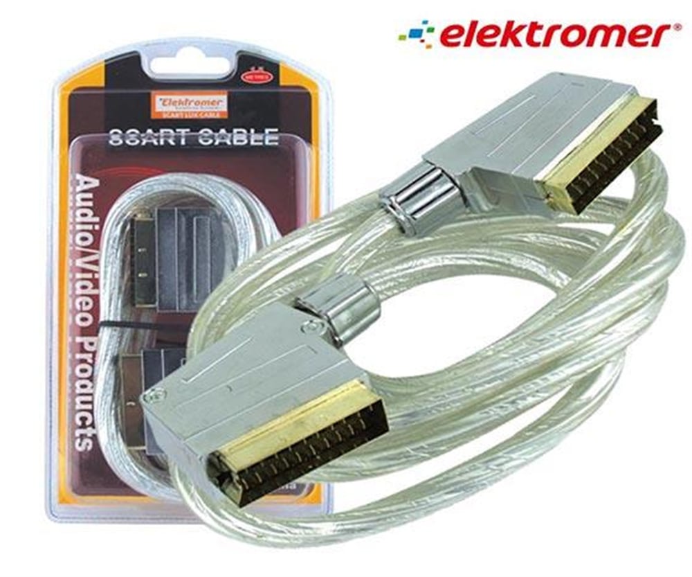 Elektromer Elektromer 150 cm Şeffaf Scart Kablo - Scart Kablolar