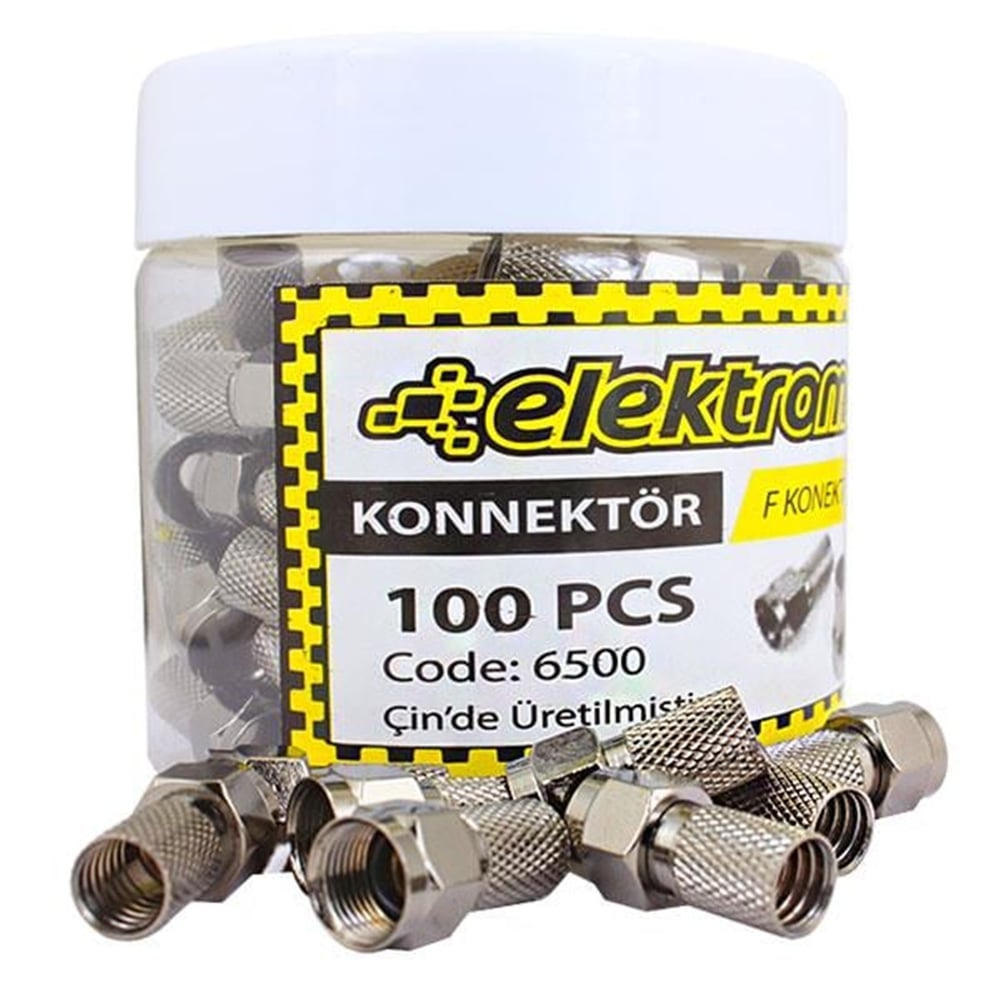 Elektromer Elektromer RG6/U6 F Konnektör 100 Adet - F Konnektör